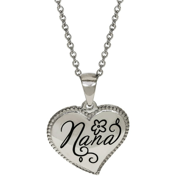 925 Sterling Silver Life is Sweeter because You are My Nana Heart Pendant Necklace 18 inches 